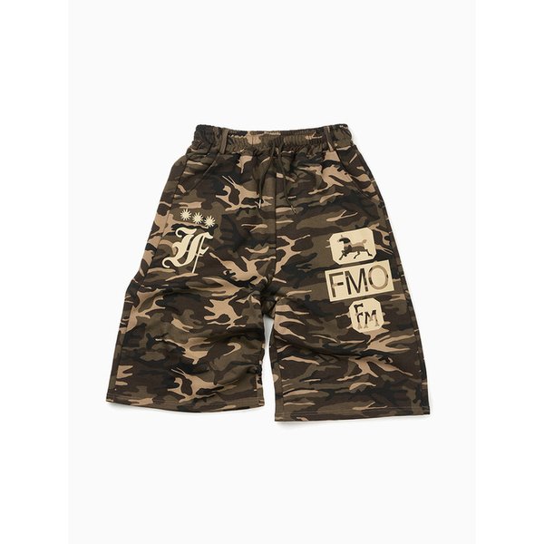 트레블 카모 버뮤다 스웨트 팬츠 [카키]