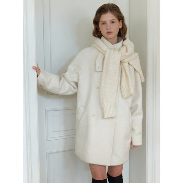 Novv wool half coat (ivory)