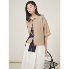 25SS 시어서커 셔츠형 점퍼 - 베이지 BF5539C04A
