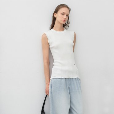 나인(Atelier Nain) [25S/S](택가:69,000원)래피 프릴 슬리브리스 니트(T-7057)