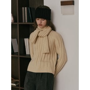 AR_Vertical striped muffler knit top