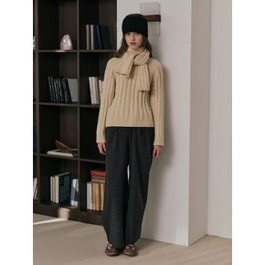 AR_Vertical striped muffler knit top