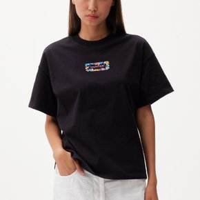 UNISEX 플레이 시즌 트로피컬 로고 티셔츠 HAU0004ATZBLK