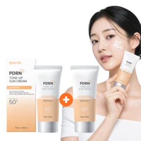 PDRN 톤업 선크림 50ml 1+1 (총2개) / 미백 진정 보습 노세범 나이아신아마이드 히알루론산 함유