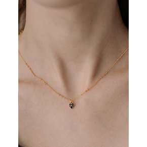 [silver925] TB008 tiny ribbon in heart necklace