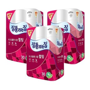 (무료배송)잘풀리는집 퀼팅 3겹 30롤 휴지x3개 (WBCC754)