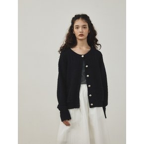 Cotton Cable Cardigan Knit Navy