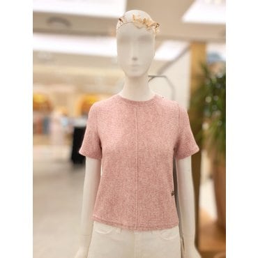 르샵 라운드넥 골지 절개선 반팔 티셔츠 L2F35JTS020