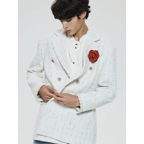 Double-Breasted Boucle Tweed Blazer[White(MAN)]_UTO-FB42