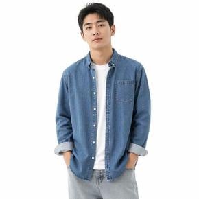 남성 투컬러 데님 캐주얼 긴팔 셔츠 DMC-SHA-QCC302