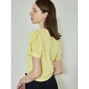 comos 849 tulip sleeve crop knit (lemon)