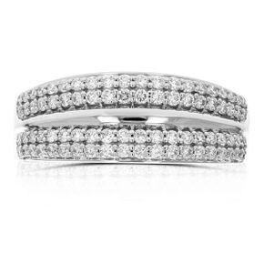 5390022 Vir Jewels 5/8 cttw 80 Stones Round Cut Lab Grown Diamond Wedding Band .925 Sterli