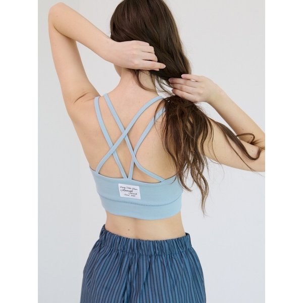 [25ss]Cross Back Bra Top - Pearl Blue