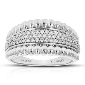 5390275 Vir Jewels 1/3 cttw Round Cut Lab Grown Diamond Wedding Band 67 Stones .925 Sterli