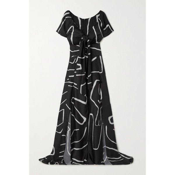 통고로 Net Sustain Sabar Printed Satin Maxi Dress 블랙 33258524072280338