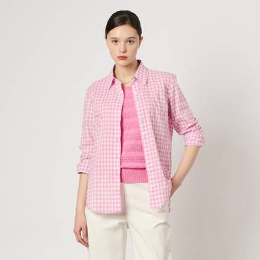 BCBG 체크 깅엄 블라우스 B4M5B447