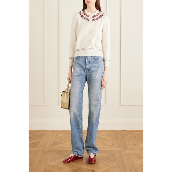 도엔 올림프 자수 울 캐시미어 블렌드 가디건 46376663163046621