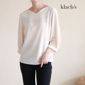 KLACHE 커브하트넥퍼프7부블라우스_CB2FBL015A