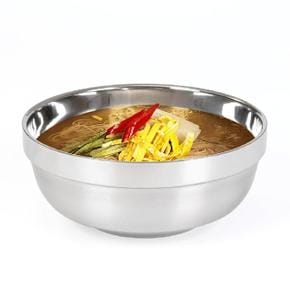 스텐304 냉면그릇 냉면기 칼국수 비빔밥 그릇 이중면기 18cm