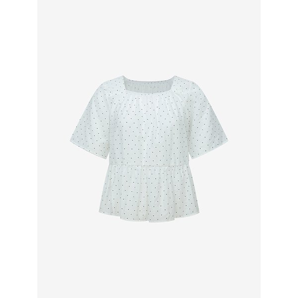 도트 네크 셔링 캉캉 블라우스 (TKBAG4401)