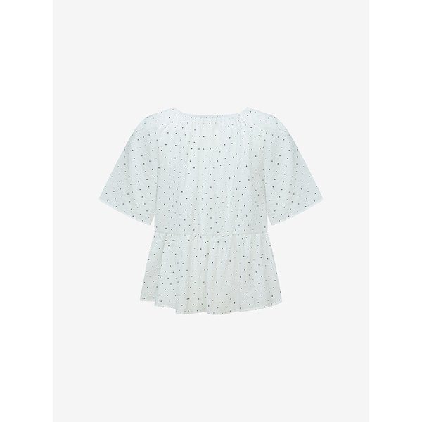 도트 네크 셔링 캉캉 블라우스 (TKBAG4401)