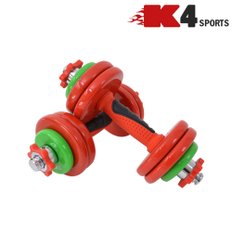 K4스포츠 K4-58 컬러 덤벨세트 무게조절아령 실리콘덤벨 15KG 20KG