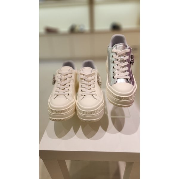 [여주점] BABAR QKQKFK보석 장식 키높이 스니커즈 2컬러 BBI607