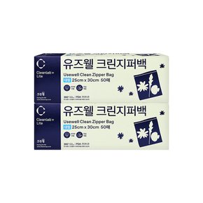 크린랩 유즈웰 크린지퍼백 대(25*30) 50매 1+1