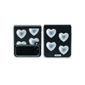 Silver Heart Z flip case (Jell-hard case)