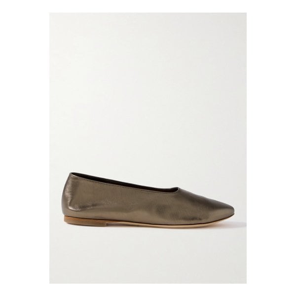 스타우드 알바 메탈릭 가죽 발레리나 플랫 브라운 1647597342325409