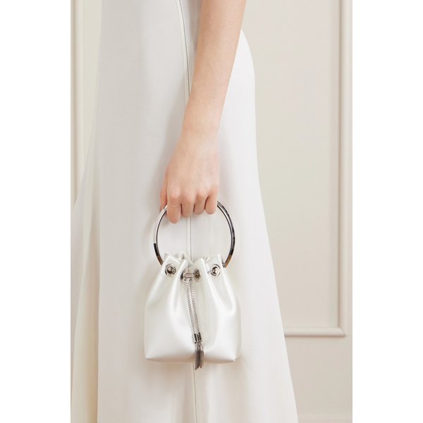 본 본 크리스탈 장식 새틴 버킷백 46376663163081793