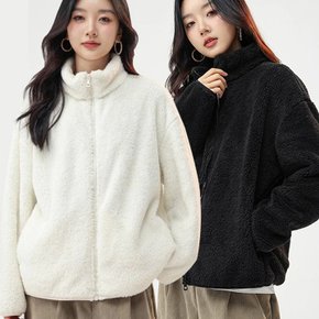 뽀글이 융기모 후리스 하이넥 집업자켓 2컬러