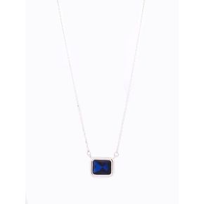 SINGLE SAPPHIRE NECKLACE SILVER 싱글 사파이어 목걸이 실버