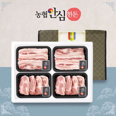 무항생제 선물세트 4호 1.6kg(삼겹살400,삼겹살400,목살400,목살400)