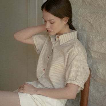틸아이다이 [9/1 예약배송]Ann button point shirt_Beige