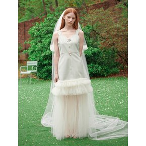 White Flame_ Jewelry-Embellished Tulle Dress