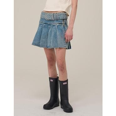 SUPERDRY 슈퍼드라이 W 데님 벨티드 스커트 (SDFLKCP94)