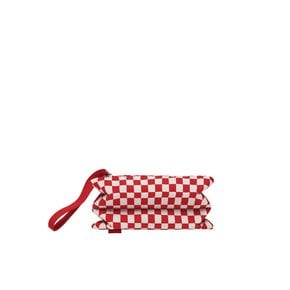 Lucky Pleats Knit Pouch Slim Checkmate Barbados Red