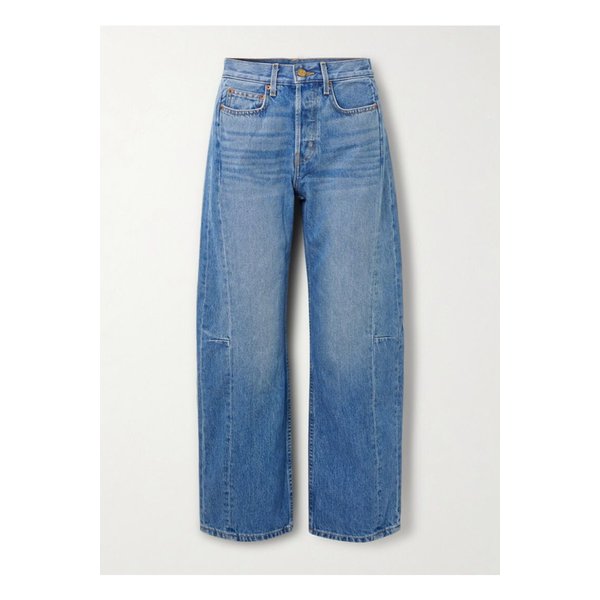 비사이드 슬림 라소 미드라이즈 배럴 진 미드 데님 46376663162914507