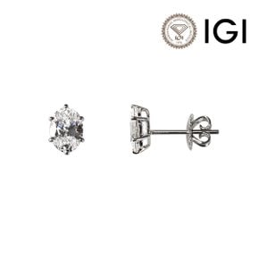 IGI 1.09ct E VS1 14k 랩다이아몬드 1캐럿 오벌 이어링