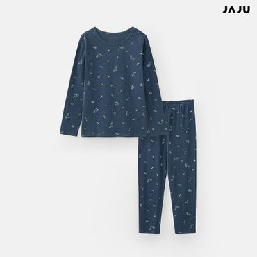 JAJU 자주 키즈 JAJU HEAT_코튼 긴팔 티셔츠 레깅스 세트 네이비  J463401002