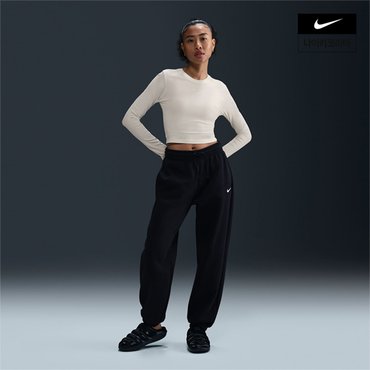 나이키 우먼스 나이키 스포츠웨어 칠 니트 슬림 긴팔 크롭 탑 NIKE HF5323-133