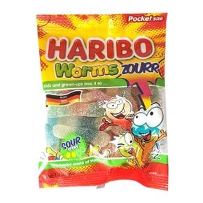 하리보 웜즈 사우어 80g x 10개입 1박스 HARIBO 젤리 (WA322DA)