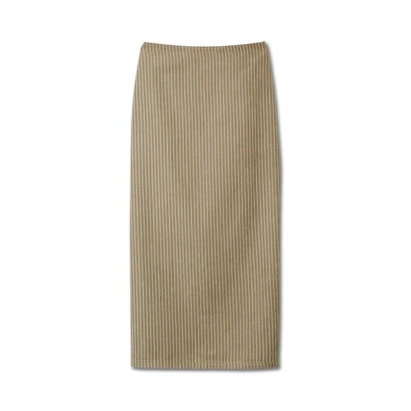 MATTE VINTAGE STRIPE SKIRT MUD BEIGE