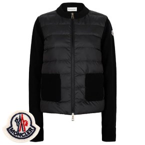 [부산점] 몽클레어 25FW 블랙 니트 믹스 집업 자켓 9B00036 M1131 999