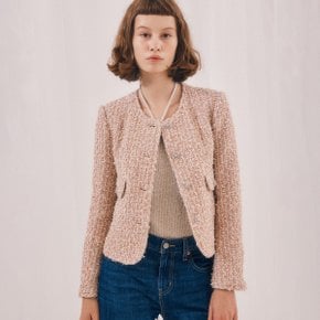 Peach Macaron Tweed Jacket