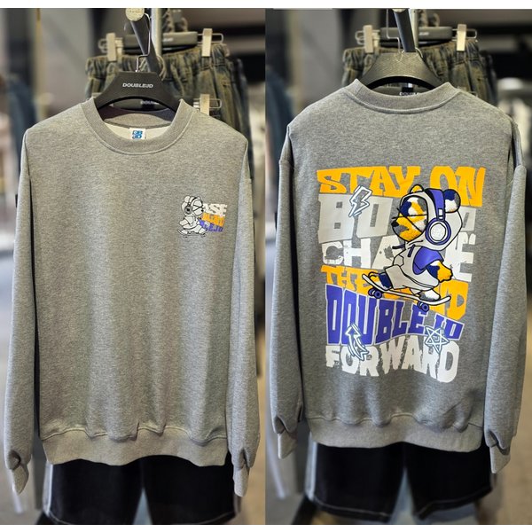 [시흥점] 부클 스테이온 베어그래피티 세미오버핏 맨투맨(남여공용)/JGET22904GY