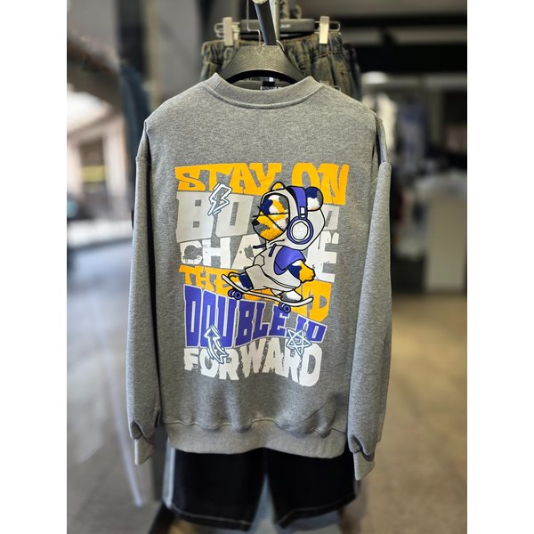 [시흥점] 부클 스테이온 베어그래피티 세미오버핏 맨투맨(남여공용)/JGET22904GY