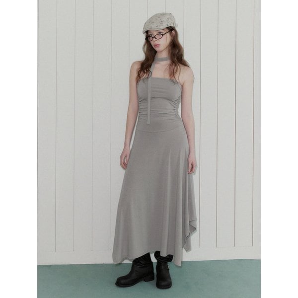 레틴 셔링 탑 플레어 롱 원피스(스트랩set)