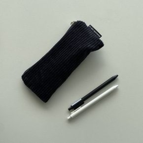 검정 골덴 필통(Black corduroy pencil case)